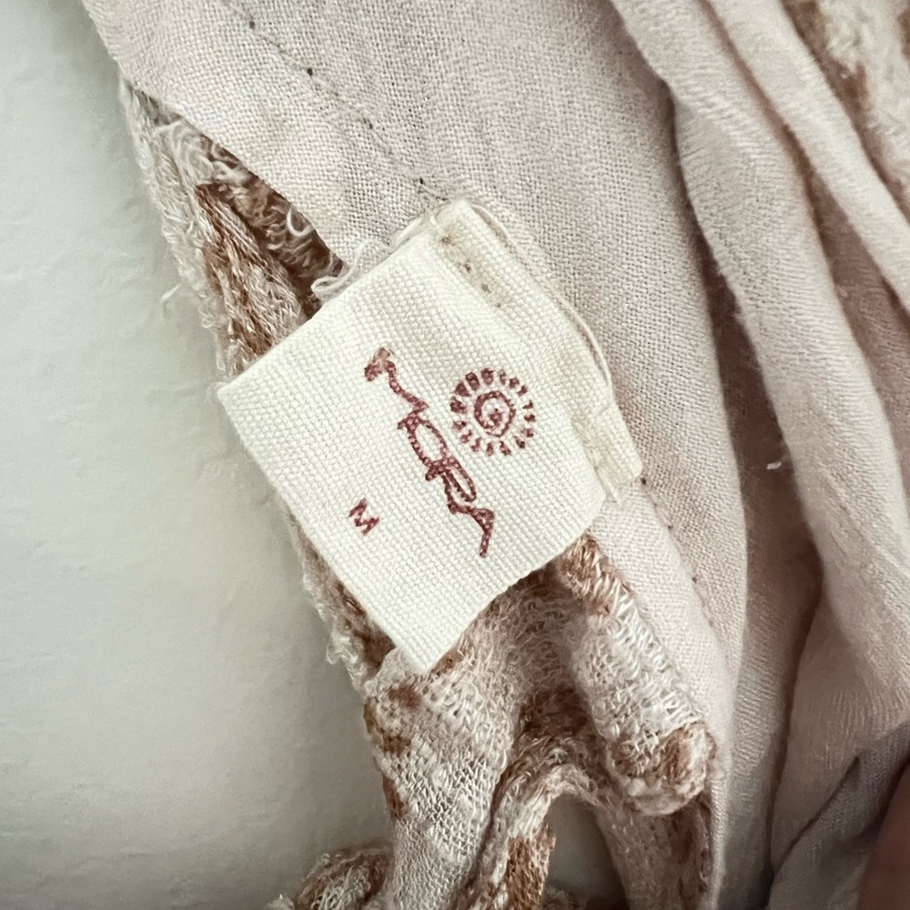 Mora Girls Boho Crop Top Wrap-Style Chest Cream & Honey Brown Print Size M - Picture 9 of 16